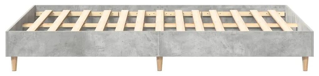 betonszürke szerelt fa ágykeret matrac nélkül 120 x 200 cm