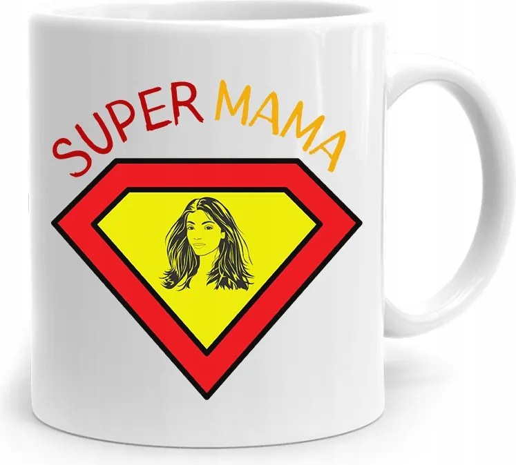 Ajándék Bögre Anyukáknak Szuper Anya nyomtatott fényképpel