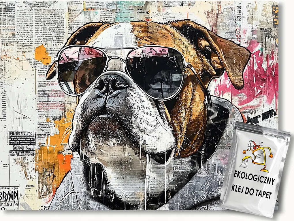 Fotótapéta Flizelina Graffiti Street Art Grunge Kutya Bulldog 150x105 ragasztó