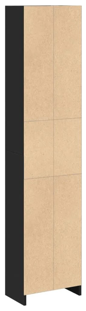 fekete szerelt fa könyvszekrény 40 x 24 x 176 cm