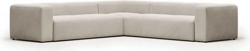 Bézs zsenília sarokkanapé Blok – Kave Home