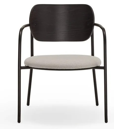 Fekete-szürke fotel kőrisfa dekorral Eclipse - Teulat