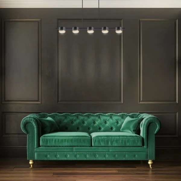 LED Csillár zsinóron MIRELLA 5xGX53/6W/230V fekete