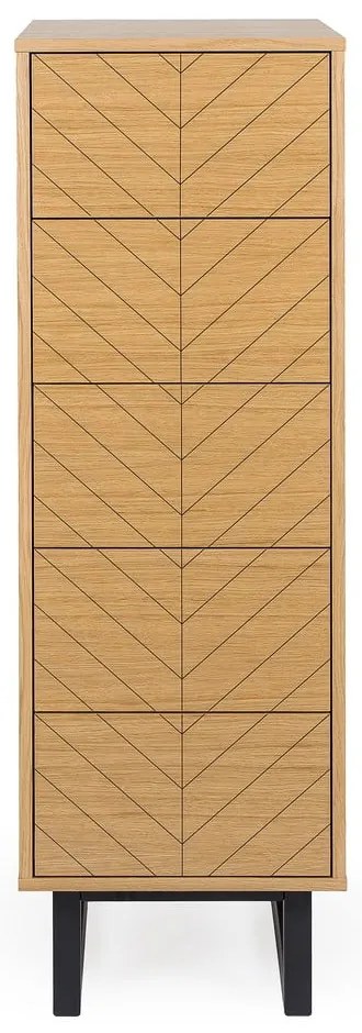 Camden Narrow Herringbone Print komód tölgyfa dekorral, 40 x 123 cm - Woodman