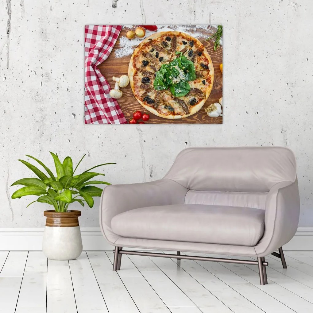 Pizza képe (üvegen) (70x50 cm)