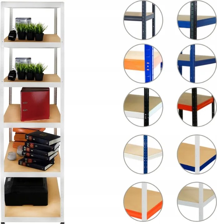 Helios kórházi fém tároló állvány fehér 213x030x30 6 polc