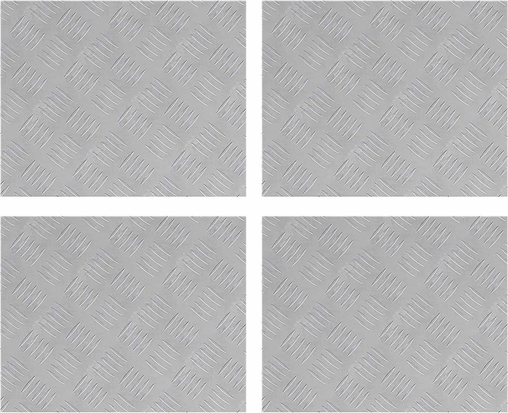 vidaXL Lépcsőfok Négyszögletes 4 pcs Ezüst 50 x 40 cm Alumínium