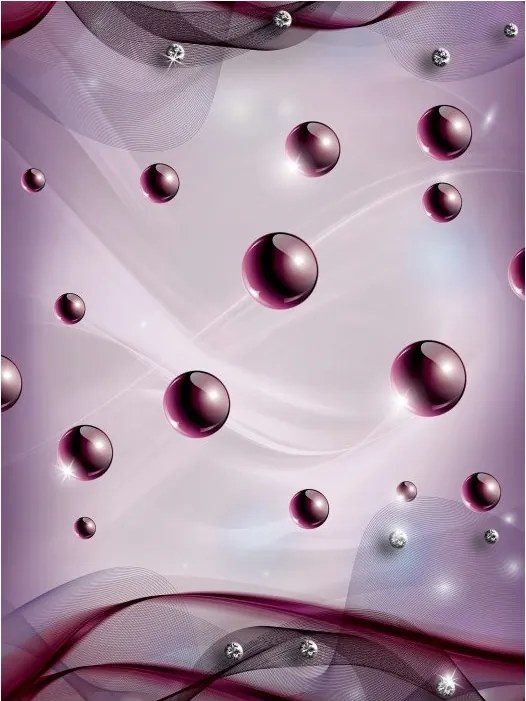 Flizelin fotótapéta Lila gömbök absztrakt és kozmosz 206x275 +ragasztó