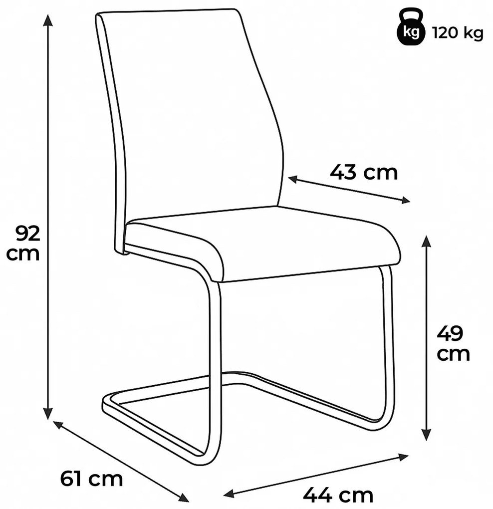 Étkezőszék garnitúra DCL-D1277 CRM, 2 db