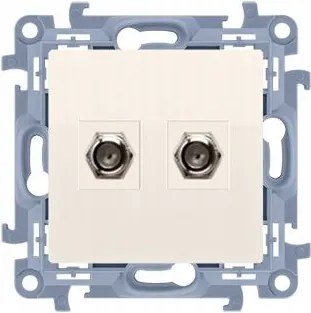 Antenna aljzat dupla krémszínű Sat végzáró krémszínű Kontakt Simon 10 bézs