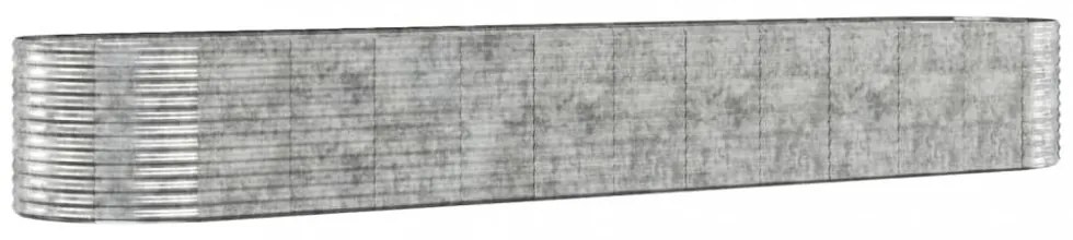 ezüstszínű porszórt acél kerti magaságyás 507x100x68 cm