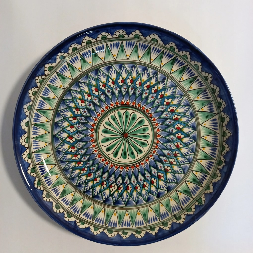 Nagy Üzbég Tányér Lagan kék 38cm