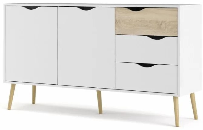 Fehér komód OSLO 75381 3 fiókkal