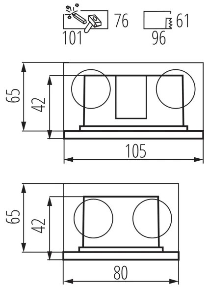Kanlux 33693 - LED Beépített lámpa GLASI LED/3W/230V 4000K IP44 fehér