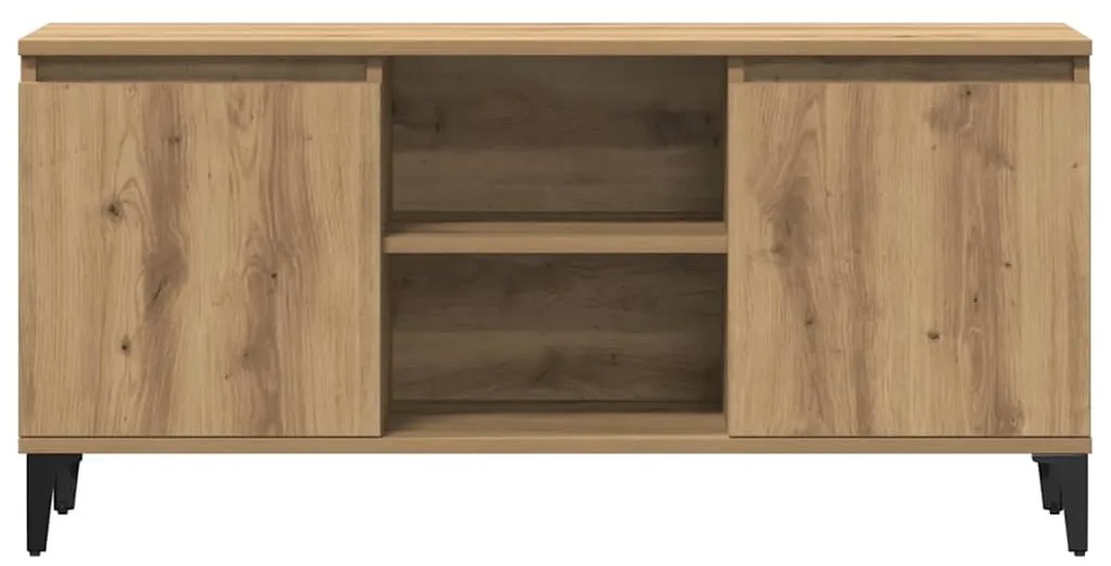 kézműves tölgy színű szerelt fa TV-szekrény 102x35x50 cm