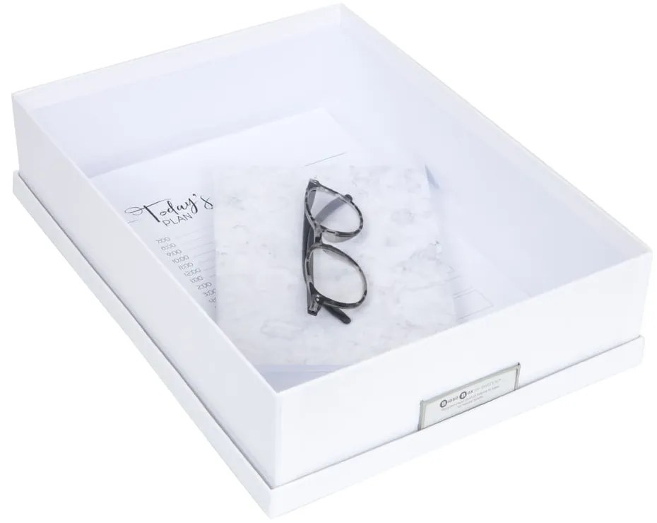 Oskar fehér irattartó doboz címkével, A4 - Bigso Box of Sweden