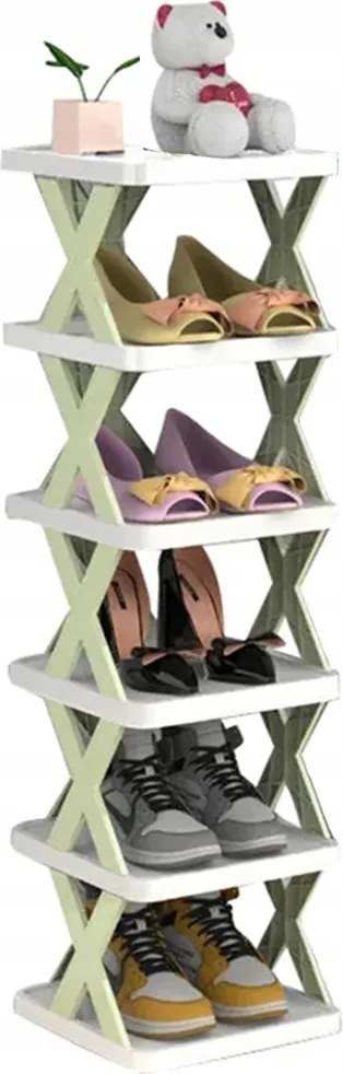 Összecsukható Cipősszekrény Állvány Polc Cipőspolc Rendszerező 6 Szint