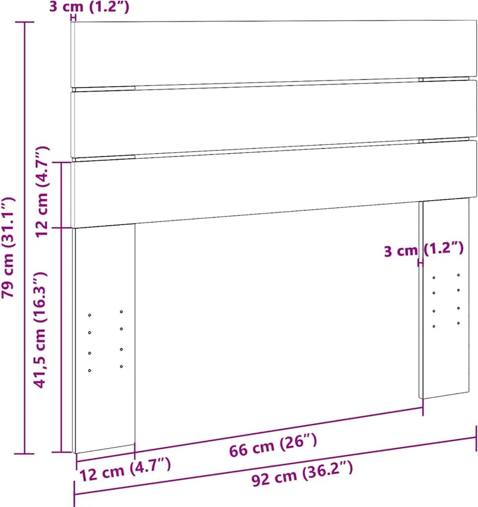 tömör tölgyfa fejtámla 90 cm