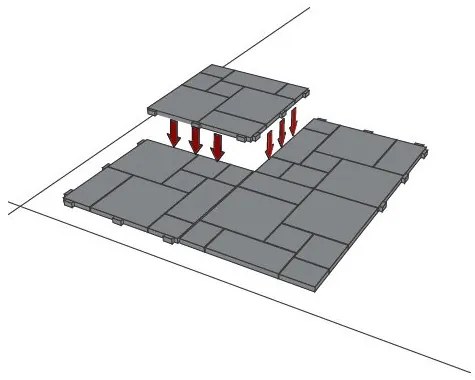 Mozaik gumi csempe 30,5 x 30,5 x 1,5 cm, grafit