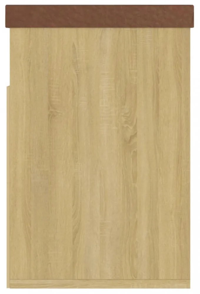 sonoma tölgy szerelt fa cipőtároló pad párnával 80 x 30 x 47 cm