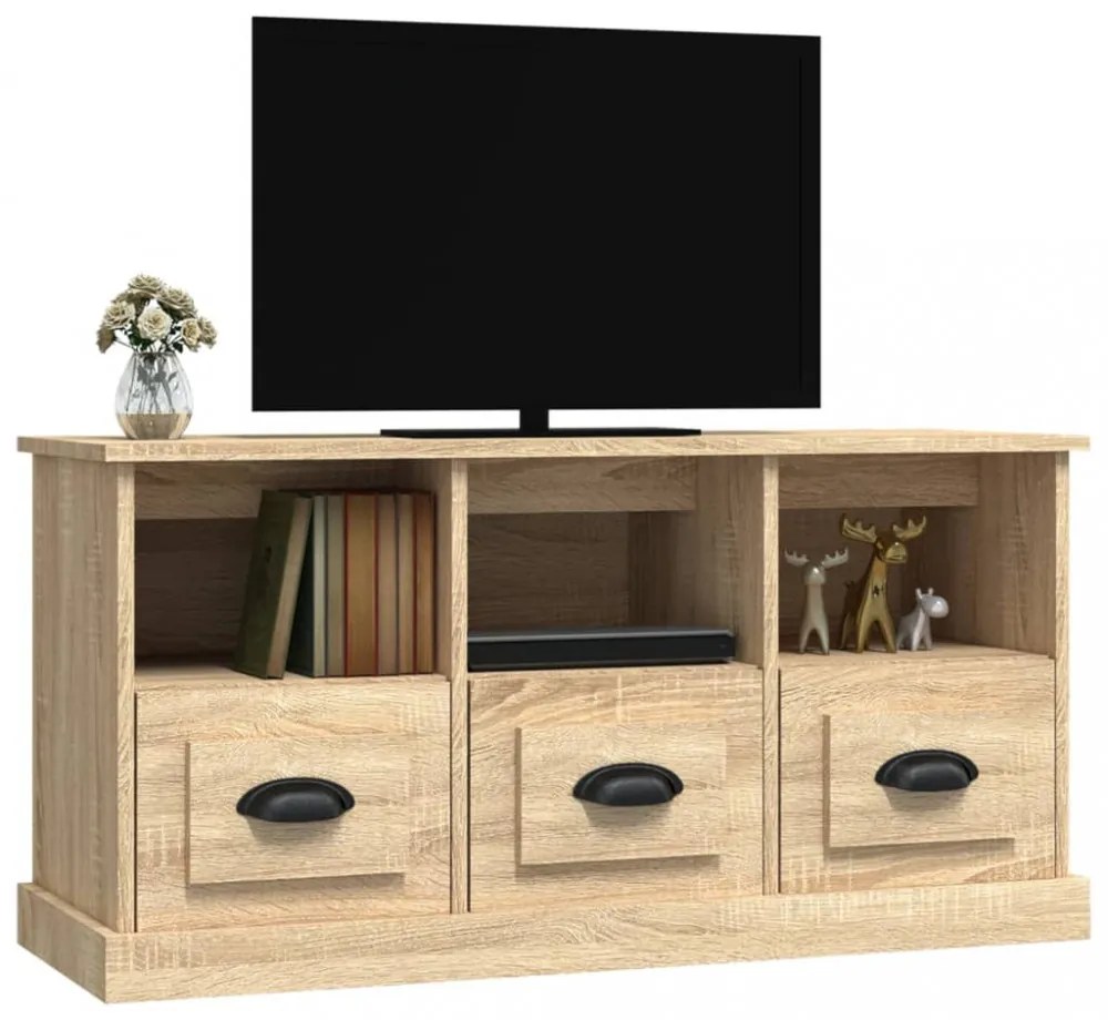 sonoma tölgy színű szerelt fa TV-szekrény 100x35x50 cm