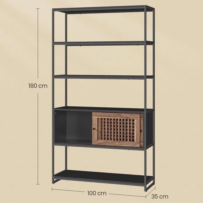 Fekete MDF Polcos Szekrény. AUR-E1121 BK