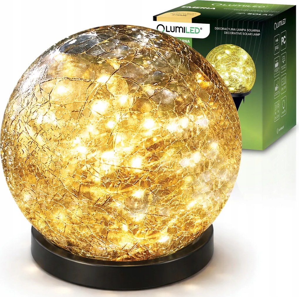 Napelemes Led Kerti Lámpa Beszúrható Díszlámpa 2700K Földi Golyó Gömb