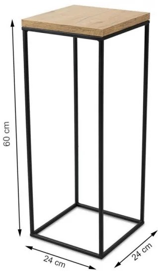 BASICLOFT virágtartó állvány 60x24 cm fekete/barna