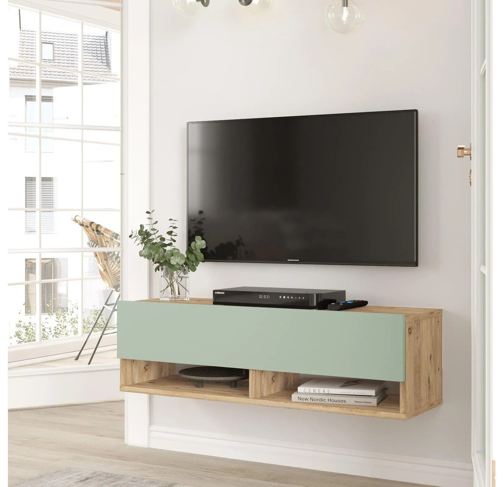 TV asztal/Szekrény France 13 (atlanti fenyő + zöld) . 1102141