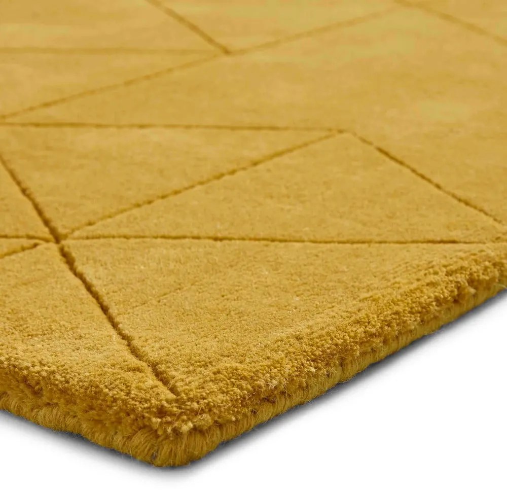 Kasbah mustársárga gyapjú szőnyeg, 150 x 230 cm - Think Rugs