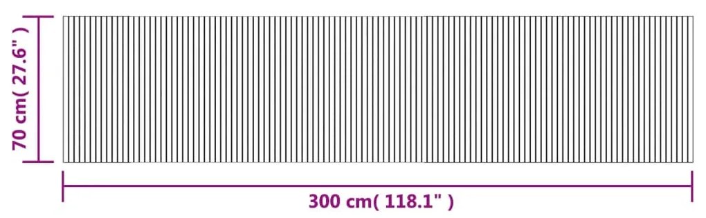 négyszögletű sötétbarna bambusz szőnyeg 70 x 300 cm