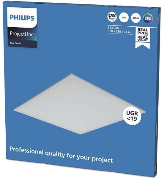 Philips - PROJECTLINE süllyesztett LED panel, 36 W, 230 V, 62 x 62 cm