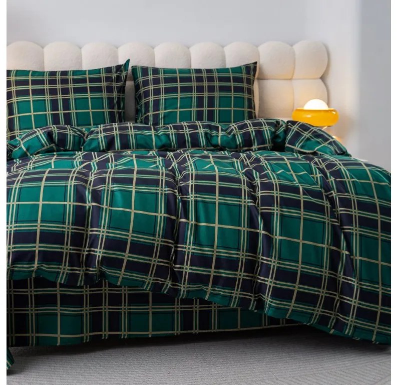 Flanel ágyneműhuzat KOCKA zöld Ágyneműhuzat mérete: 70 x 90 cm | 140 x 220 cm