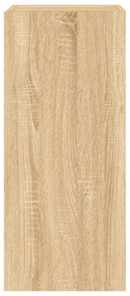 sonoma tölgy színű fali TV-szekrény LED-ekkel 30,5x35x70 cm