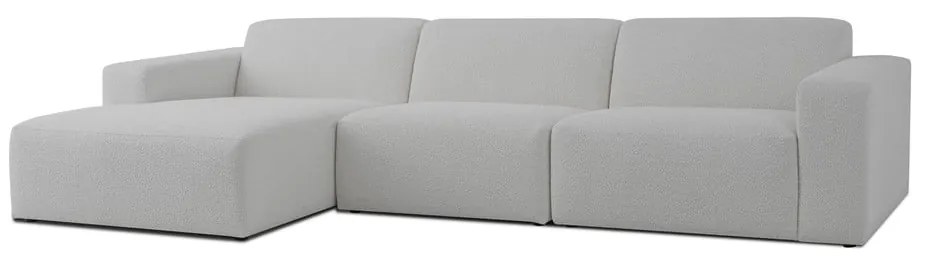 Fehér buklé sarokkanapé (bal oldali) Roxy – Scandic