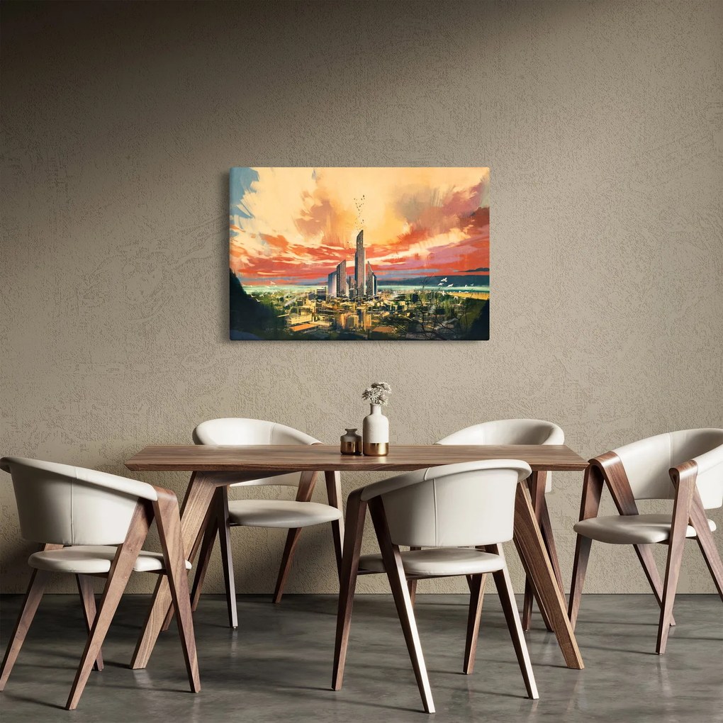 Kép - Festett város (90x60 cm)