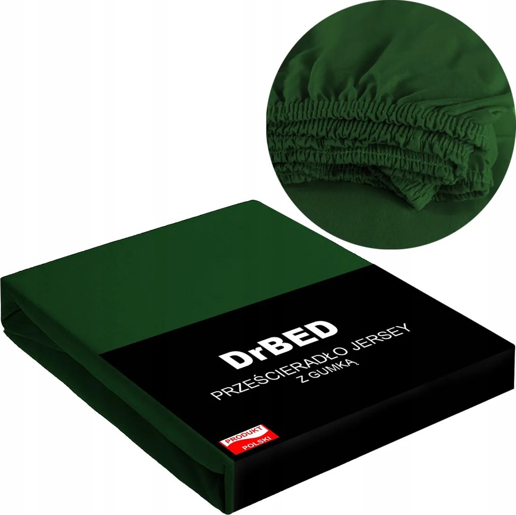 Gumis lepedő 180 x 200 Pamut Jersey Strapabíró Palack Zöld