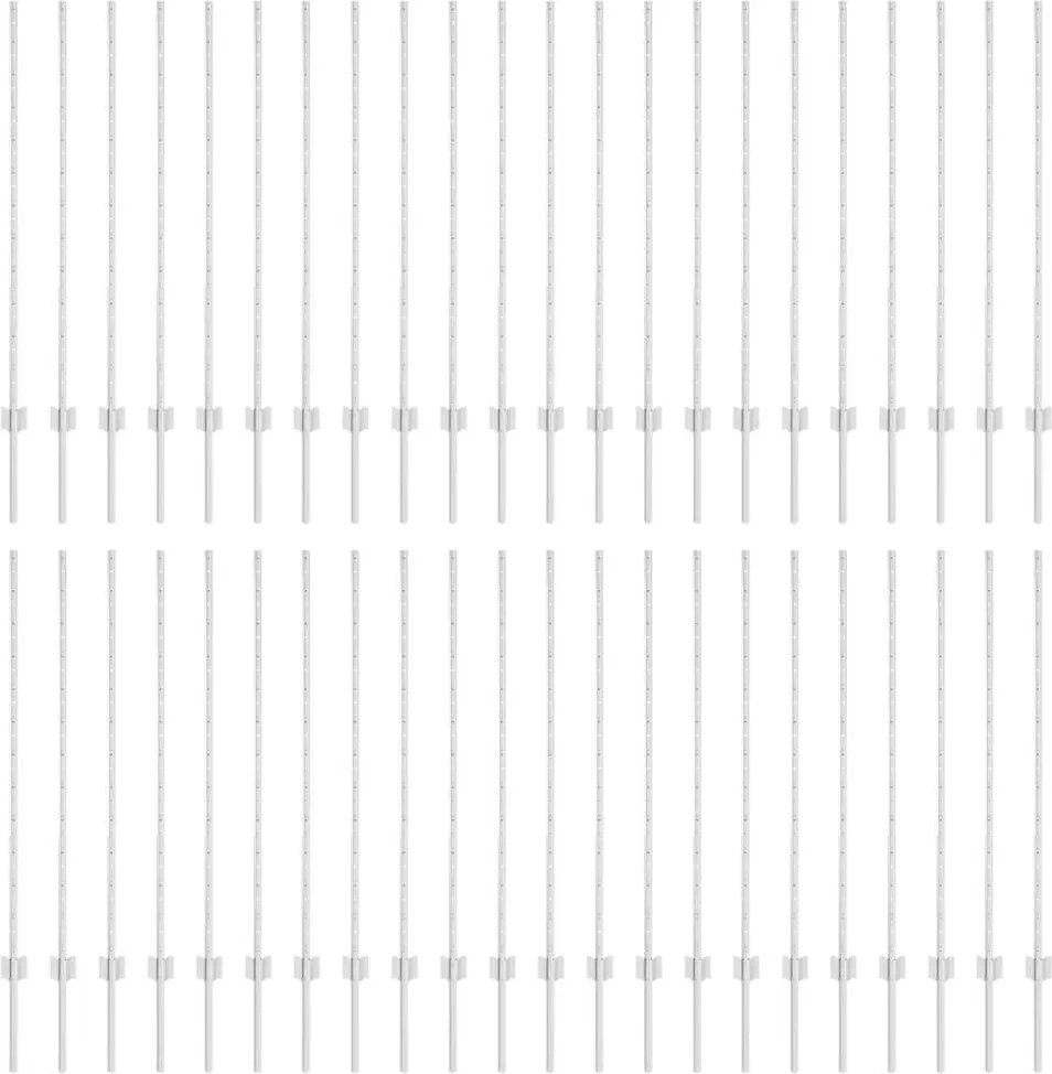 vidaXL Kerítésoszlop 44 pcs Ezüst 160 cm Acél
