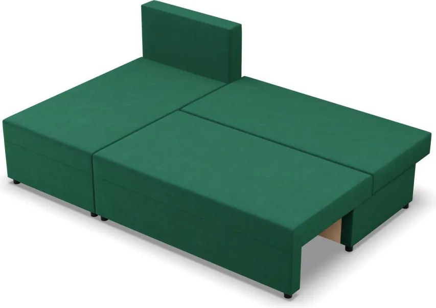 Nobu sarokkanapé, bársony, univerzális oldal, zöld