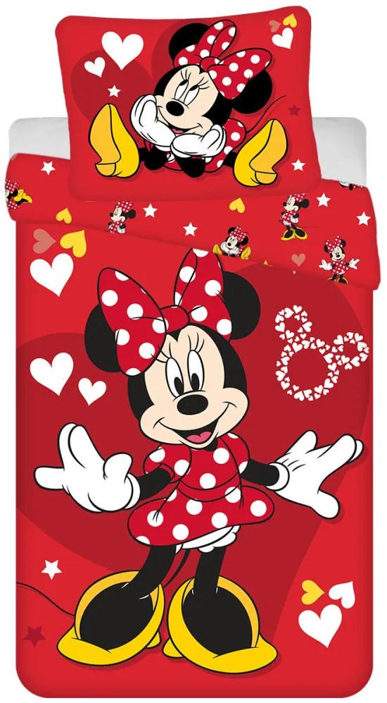 Disney Minnie ágyneműhuzat love stars 140x200cm 70x90cm