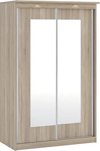 MORTY ruhásszekrény, 2 tolóajtós, 2 akasztórúddal, 120 cm | Sonoma tölgy