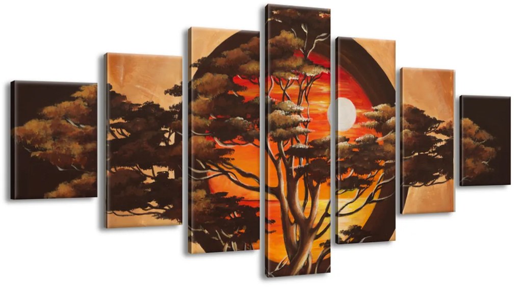 Gario Kézzel festett kép Szférikus fa - 7 részes Méret: 210 x 100 cm