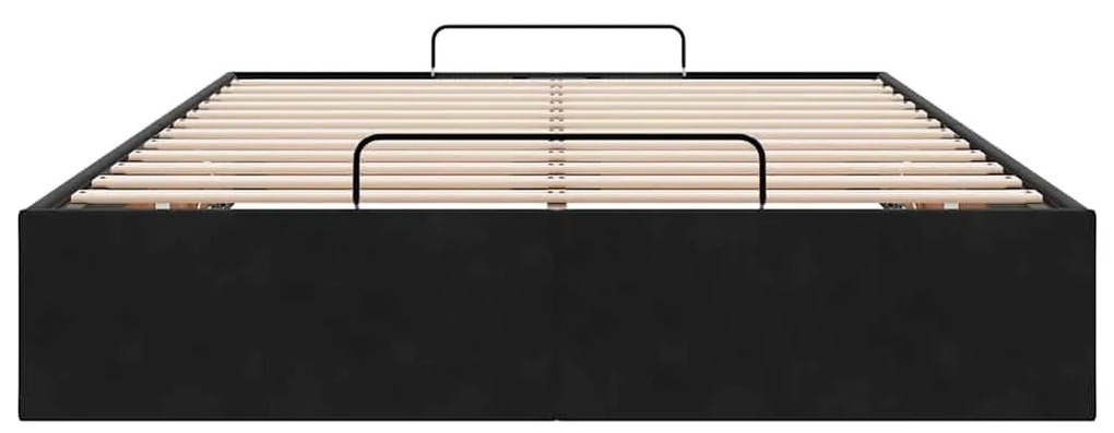 Ottomán ágykeret matrac nélkül fekete 120x190 cm bársony