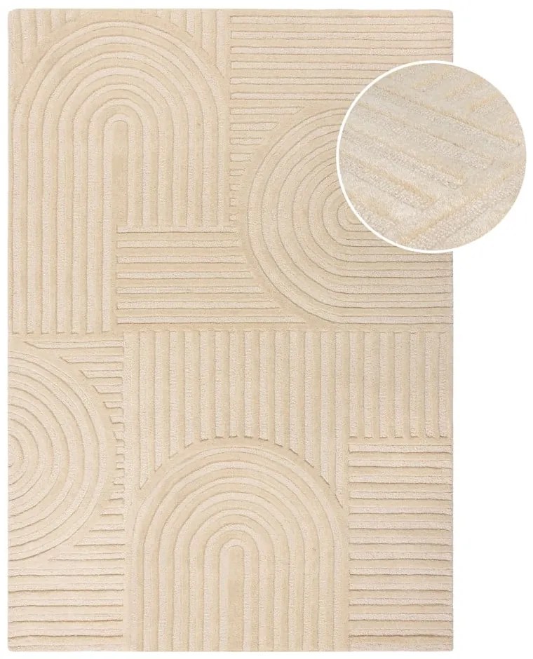 Bézs kézi szövésű gyapjú szőnyeg 240x340 cm Zen Garden – Flair Rugs