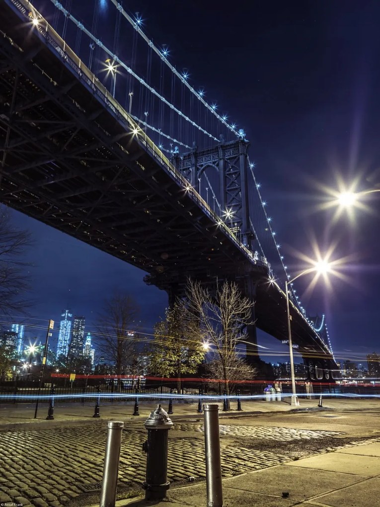 Poszter 30x40cm Manhattan híd a Keleti folyó felett alkonyatkor, Assaf Frank