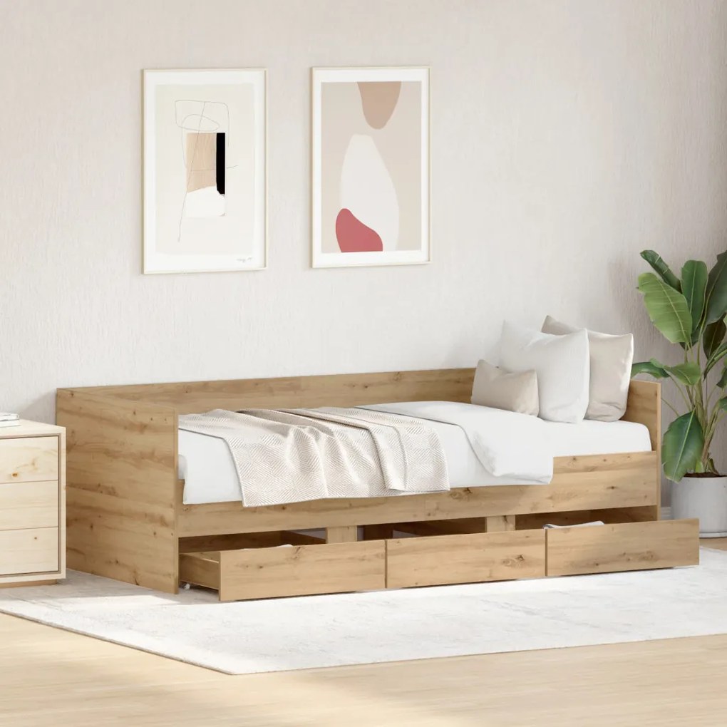Kanapéágy Mesteri tölgy Mérnöki fa 90 x 200 cm Tartós Kanapéágy