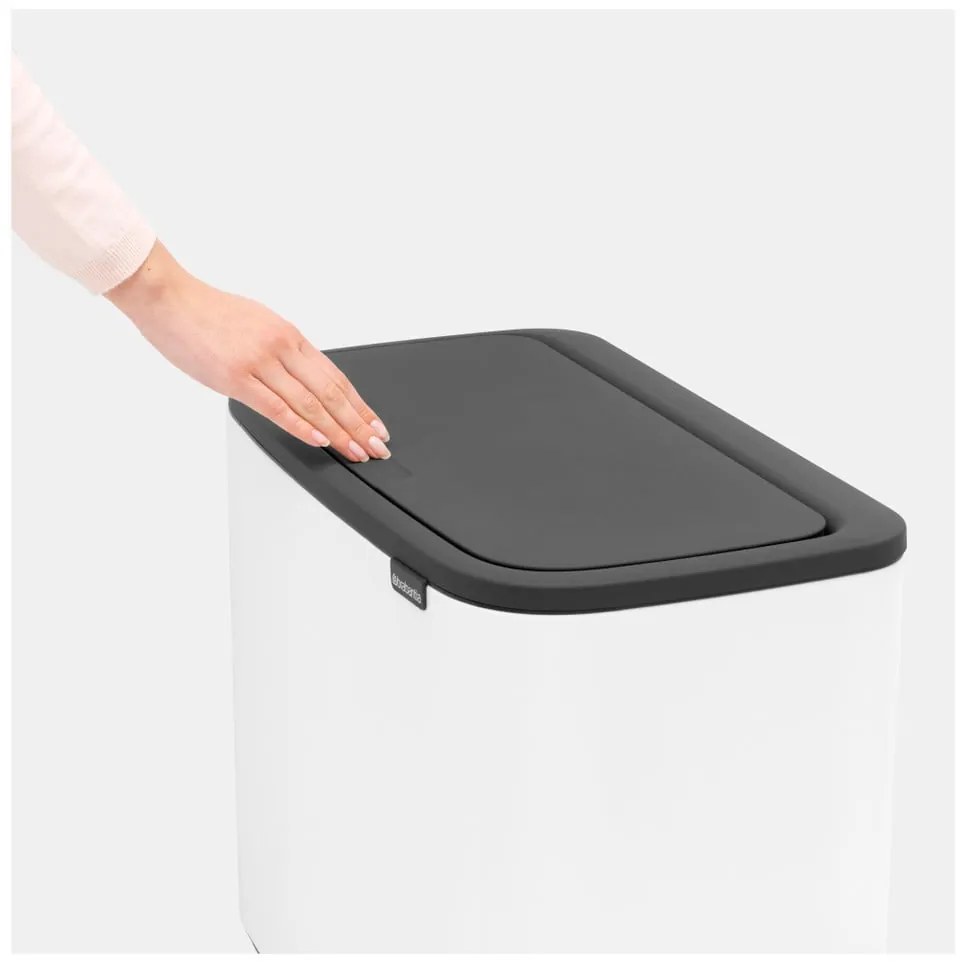 Fehér acél érintésre nyíló szelektív szemetes 34 l Bo Touch Bin – Brabantia