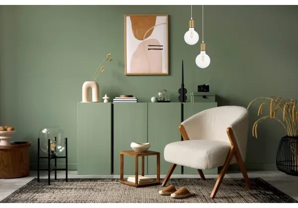 Csillár zsinóron MIROS 2xE27/60W/230V kerek fehér/arany