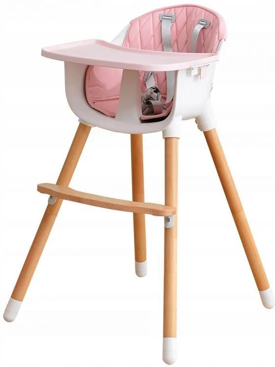 EcoToys Fa étkező szék 2in1 - rózsaszín, HC-423 PINK