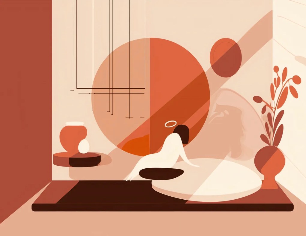 Poszter 65x50cm Nyugalom a geometrikus napsütésben